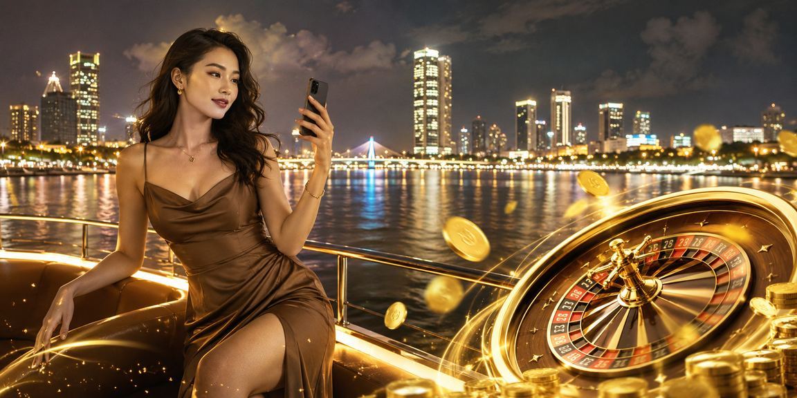 Người chơi kiểm tra thông tin jackpot và roulette tại quán cà phê Đà Nẵng